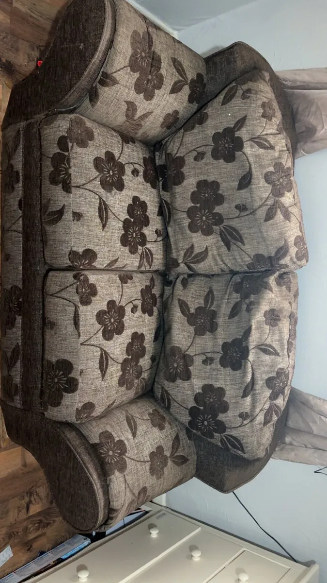 Brown 2 seater sofa - Image 1