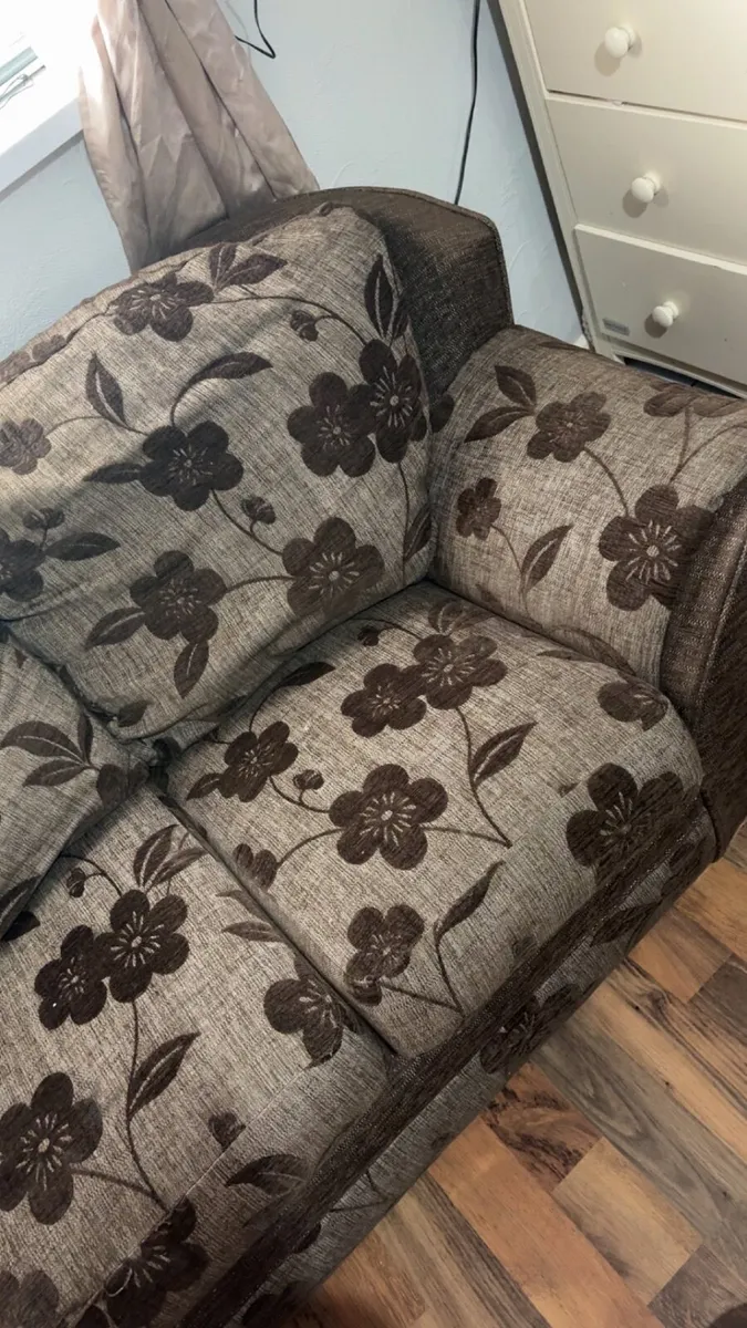 Brown 2 seater sofa - Image 3