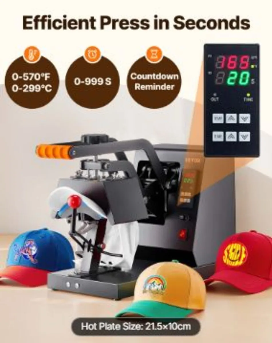 Hat Heat Press, 4-in-1 Cap Heat Press Machine - Image 4