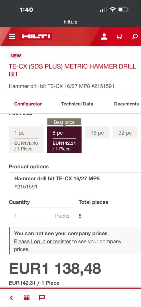 Hilti 16mm x 200mm Drill Bits x8 - Image 4