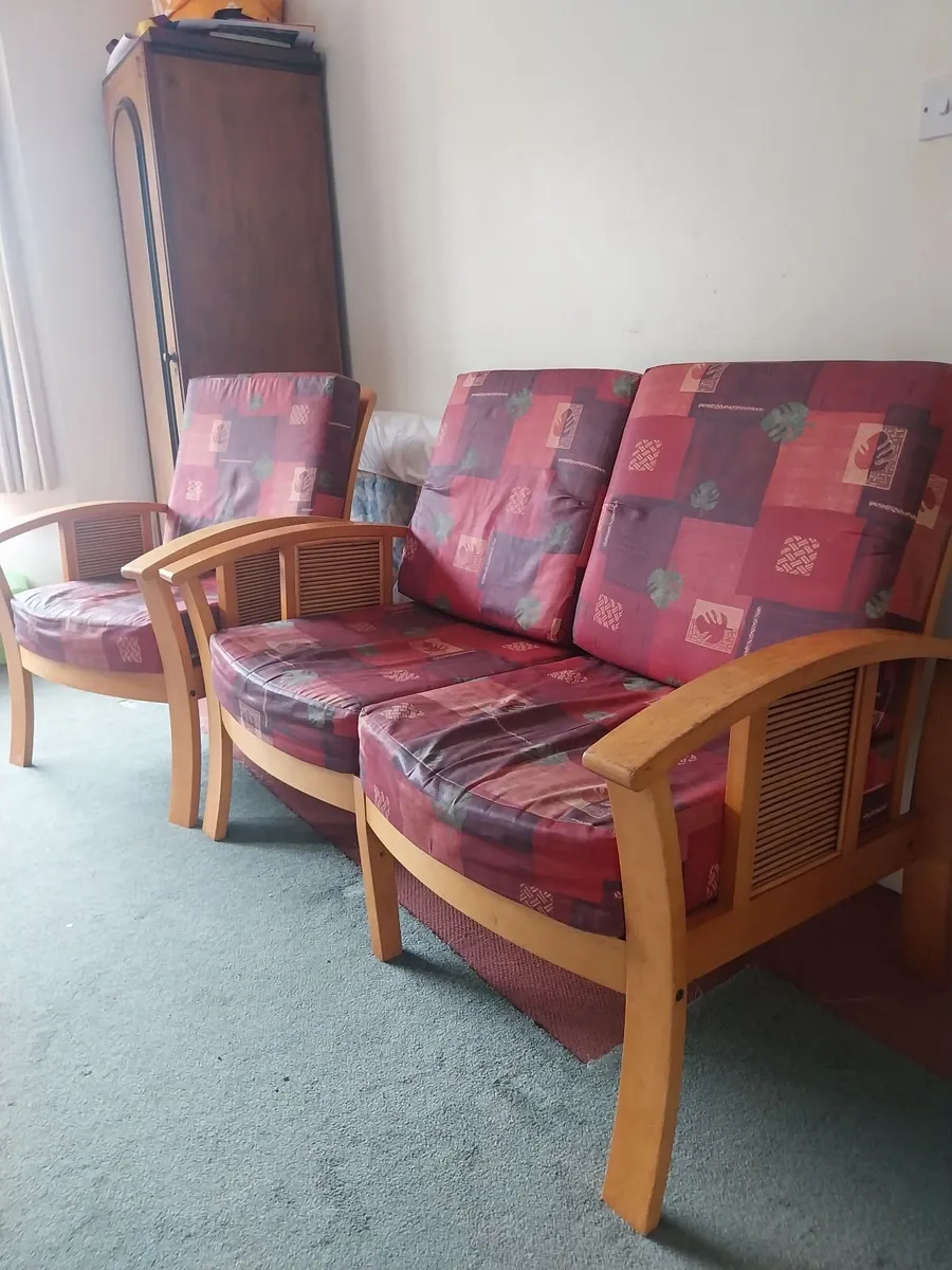 Sunroom furniture, sofa, chair - Image 1