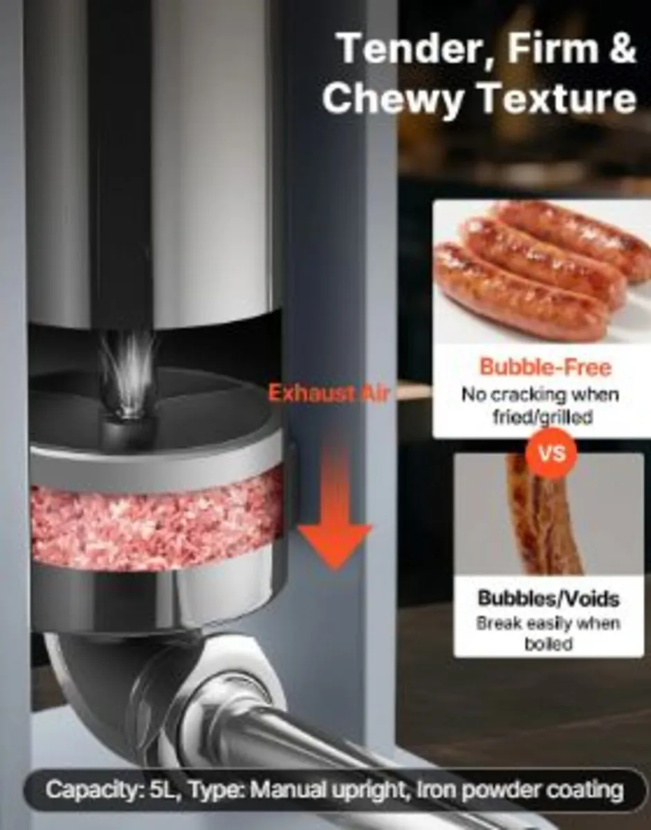 Manual Sausage Stuffer, 11 LBS / 5 L Vertical Mea - Image 3