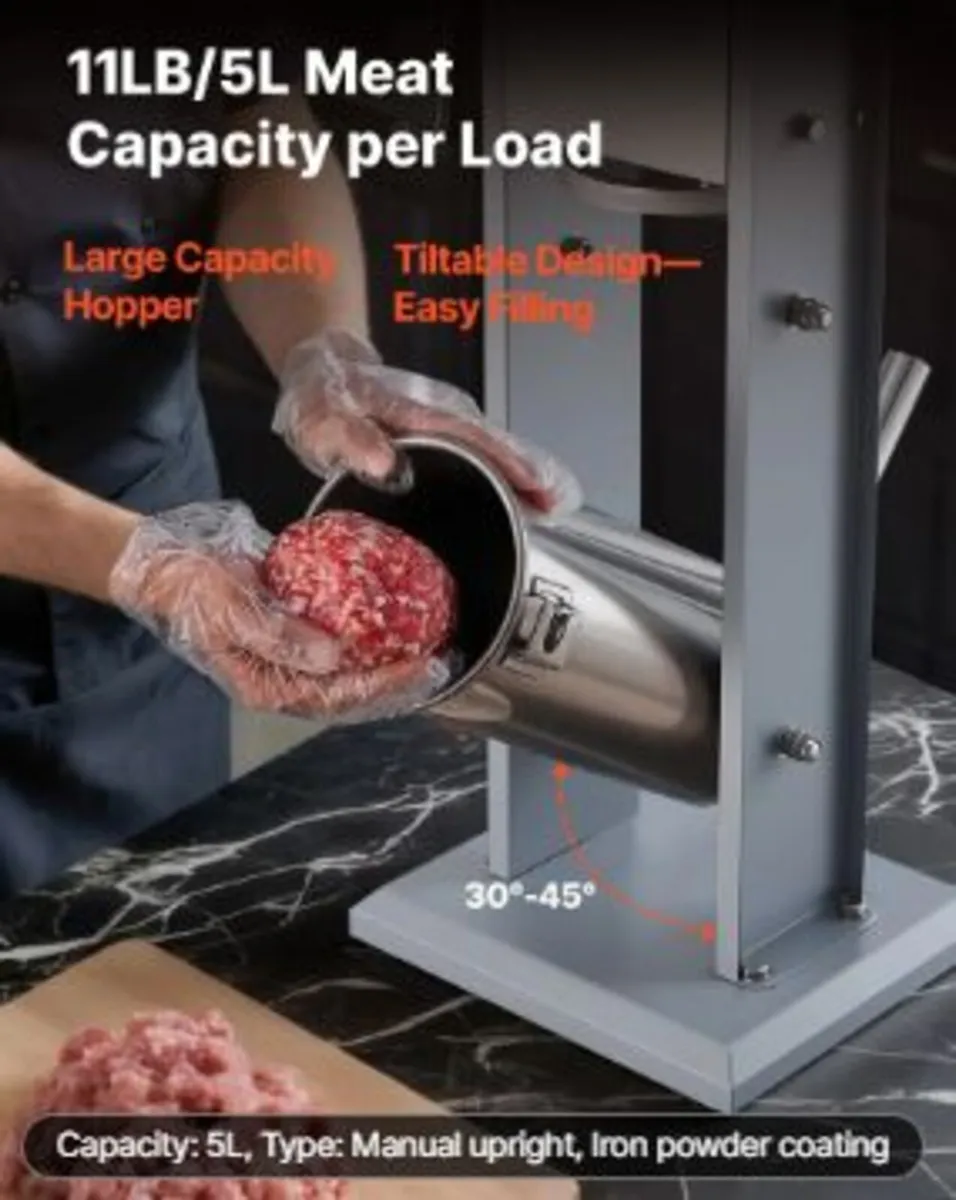 Manual Sausage Stuffer, 11 LBS / 5 L Vertical Mea - Image 4