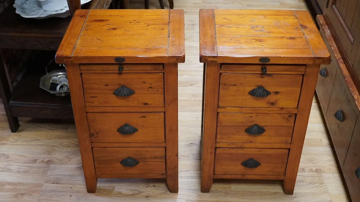 Pair of Irish Coast Reclaimed Wood Bedside Cabinet - Image 2