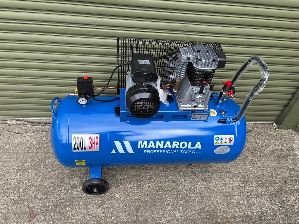 🔥🔧 BRAND NEW 200L MANAROLA 3HP
AIR COMPRESSOR - Image 2