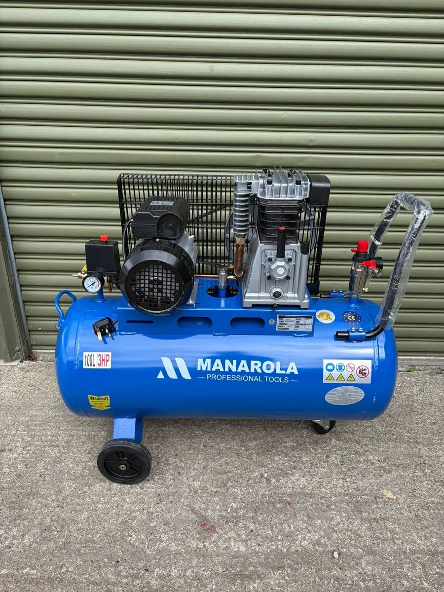 🔧🔥 BRAND NEW MANAROLA 100 LITRE AIR COMPRESSOR - Image 1