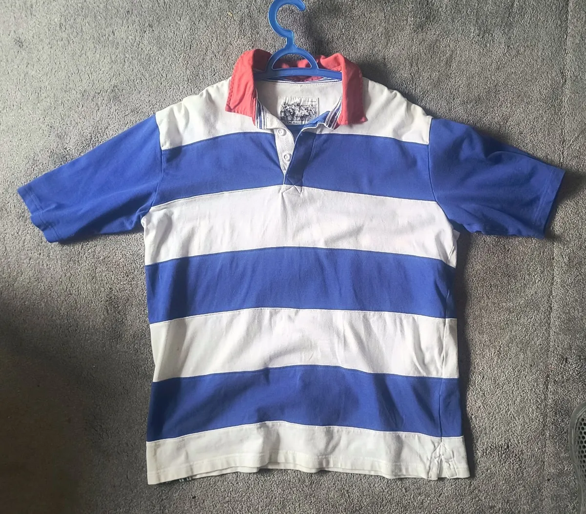 Polo Shirt White And Blue - Image 2