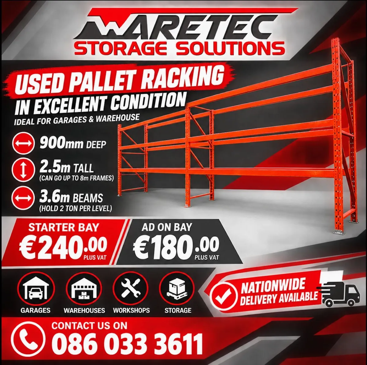 Used pallet racking in immaculate condition - Image 1