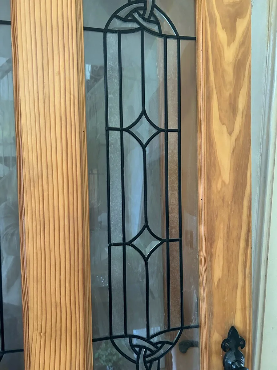 32” leaded glass pine door - Image 2