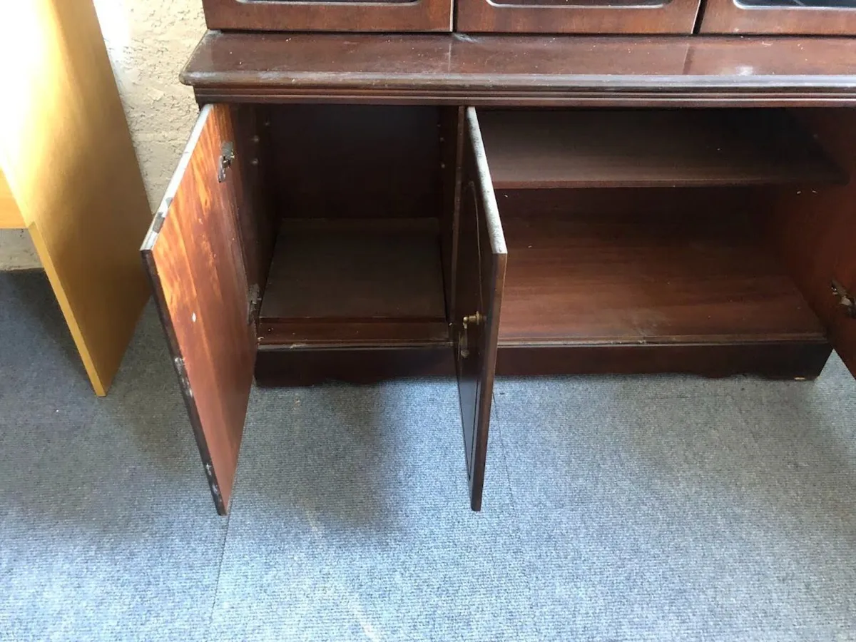 Antique Tall Glass Cabinet with Shelves - £120+VAT - Image 3