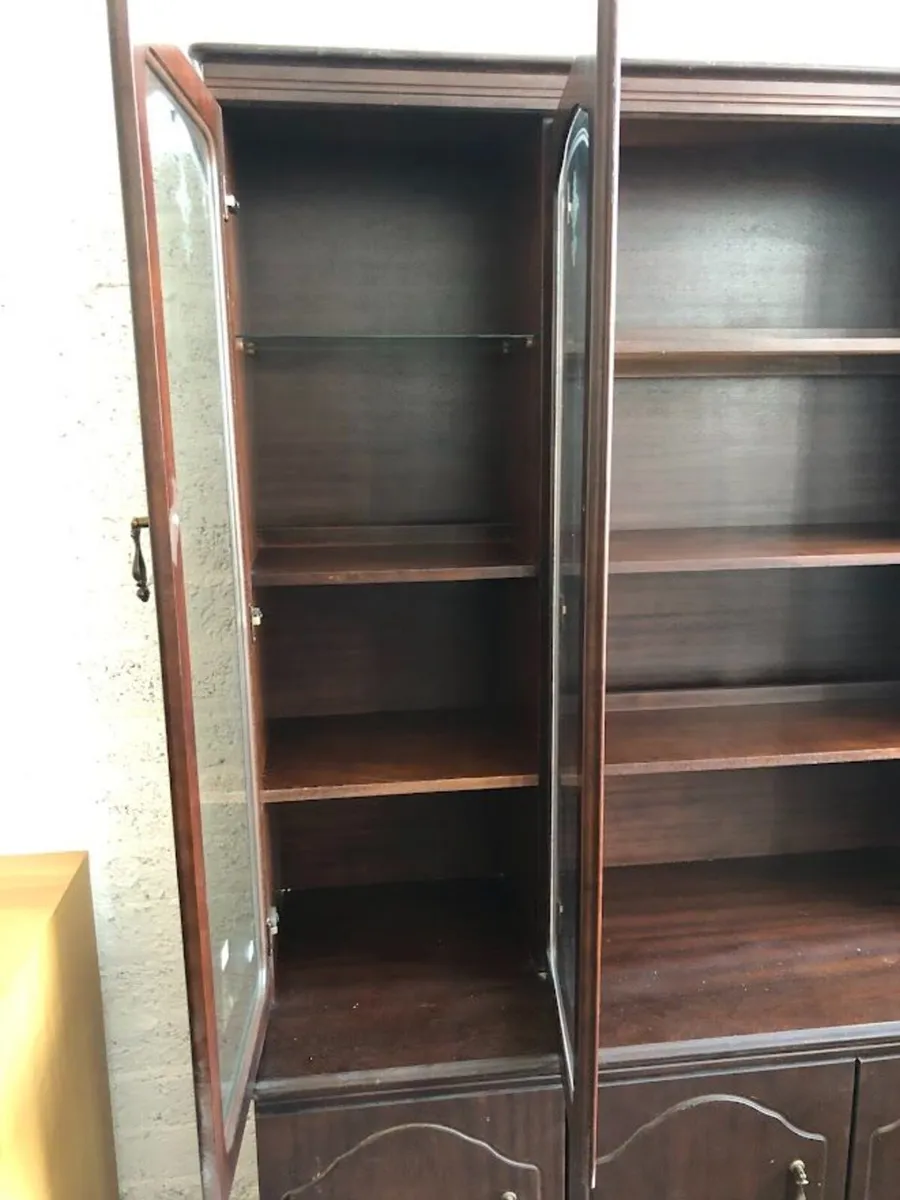 Antique Tall Glass Cabinet with Shelves - £120+VAT - Image 2
