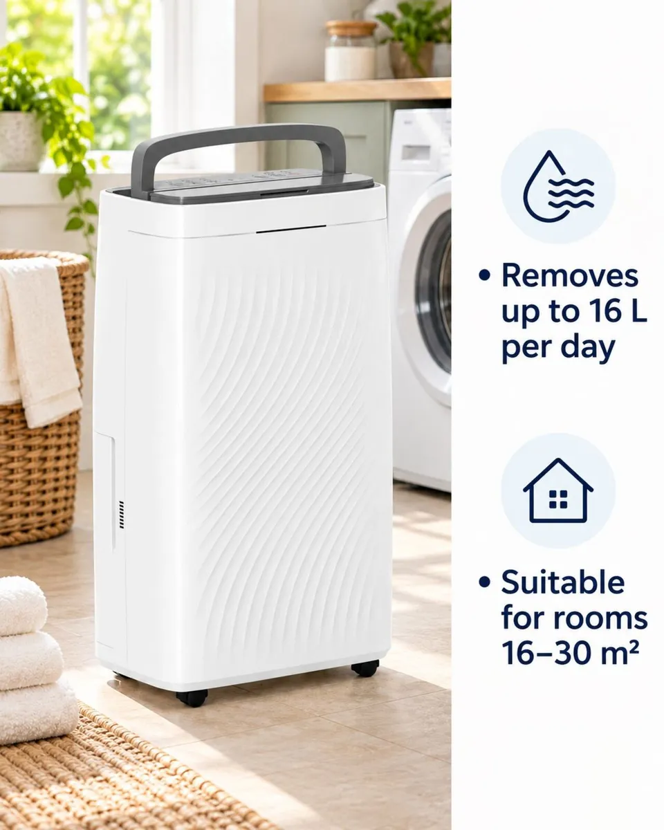 16L Day Dehumidifier with Activated Carbon Filter - Image 1