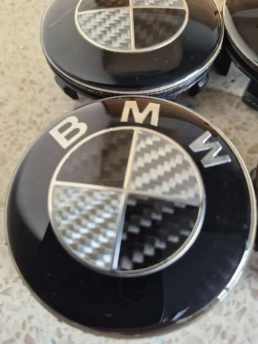 BMW Carbon Fibre Centre 56mm Caps (Black)Free Post - Image 2