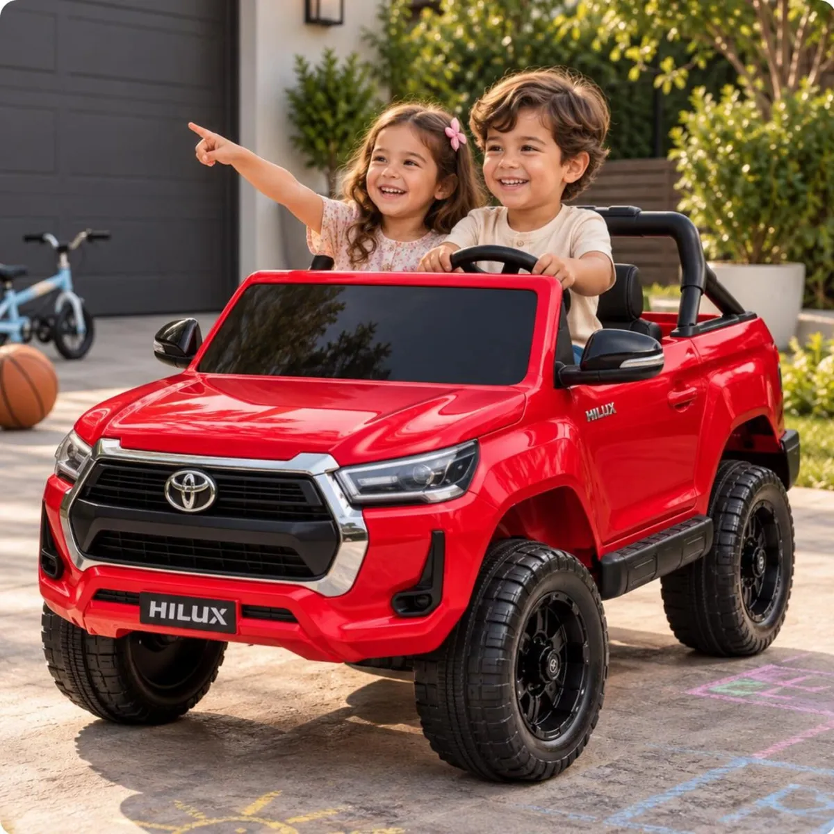 Toyota Hilux 12V Electric Ride On Jeep Red - Image 1
