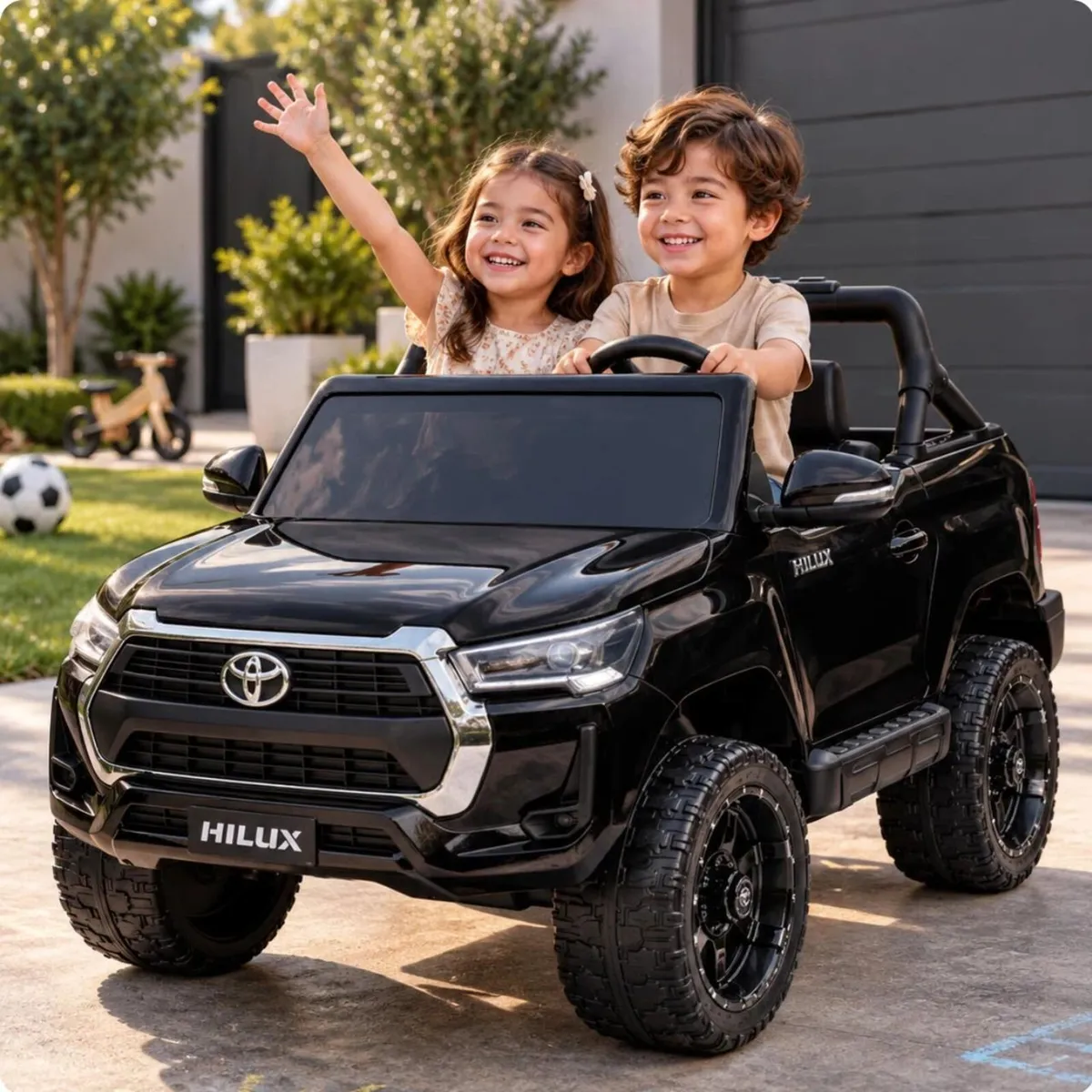 Toyota Hilux 12V Electric Ride On Jeep Black - Image 1
