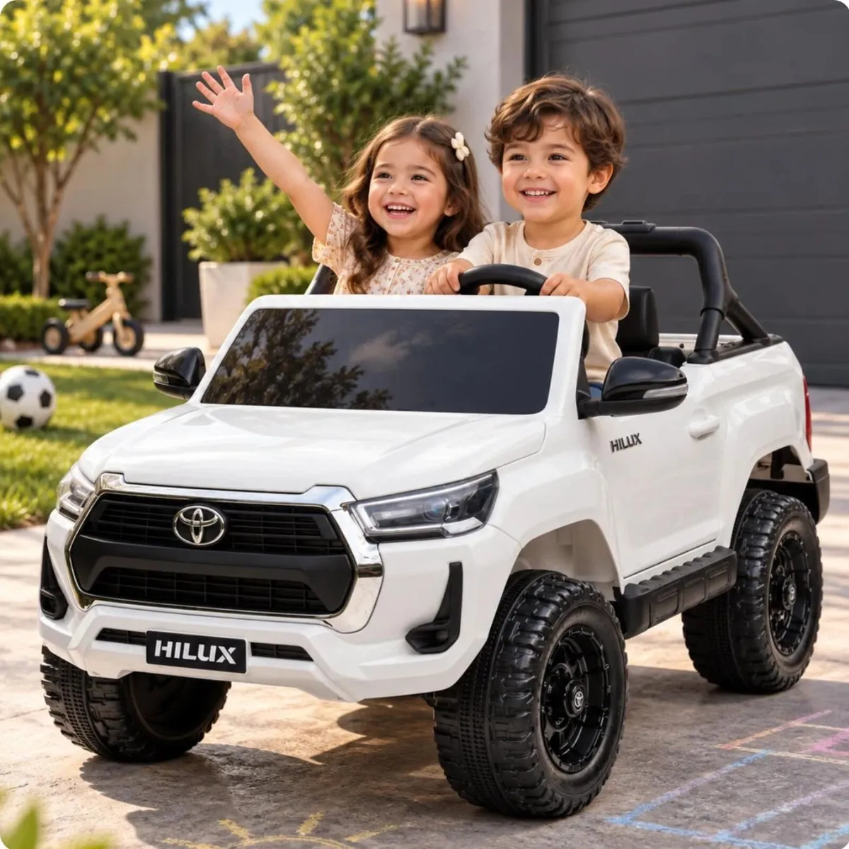 Toyota Hilux 12V Electric Ride On Jeep White - Image 1
