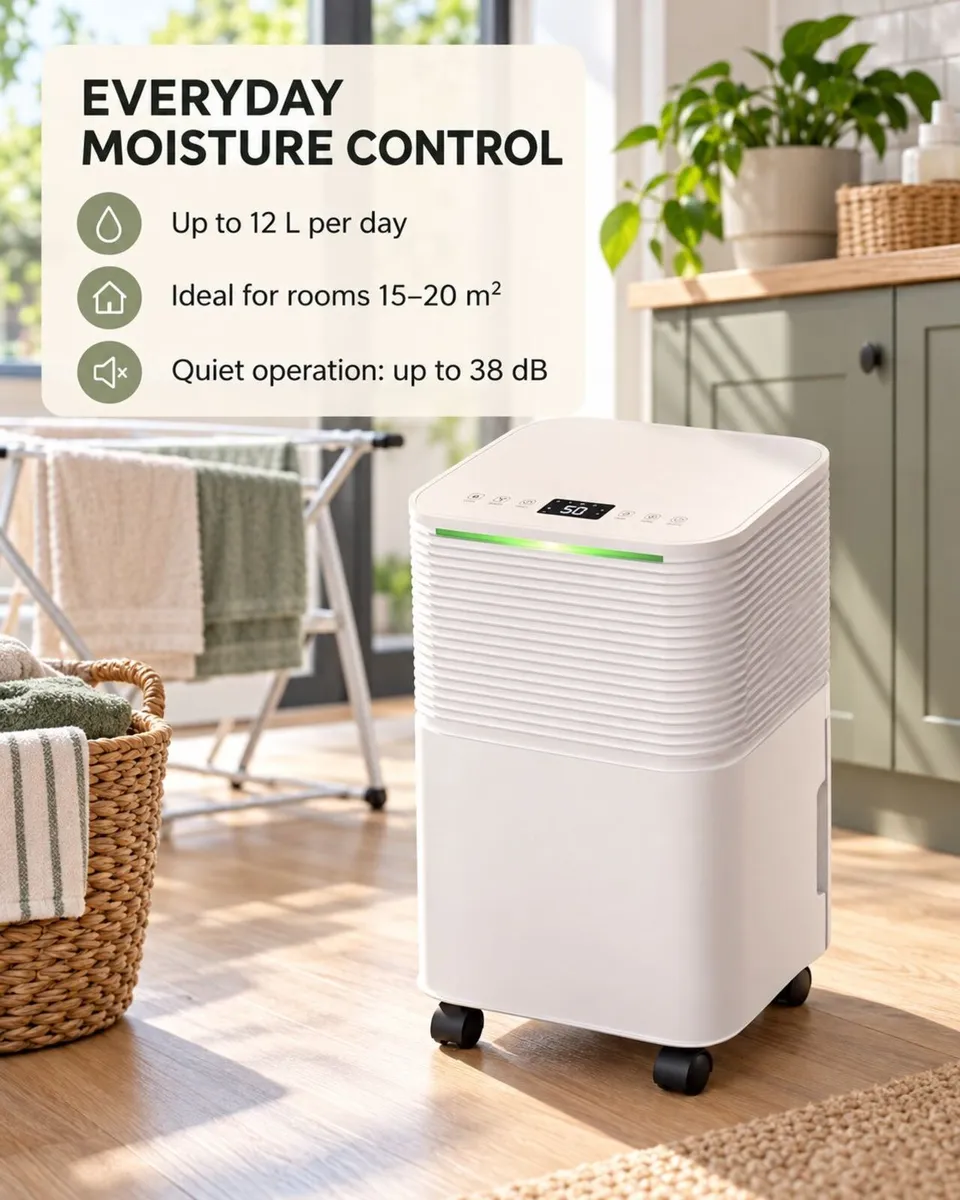 12L Day Dehumidifier for Bedrooms, Bathrooms and S - Image 3