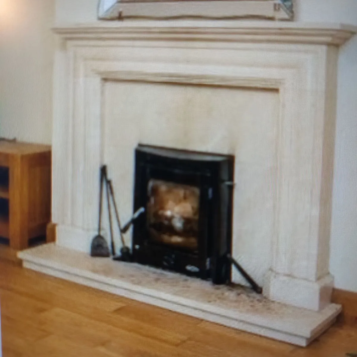 Marble Fireplace and Wood Burnig Stove - Image 1