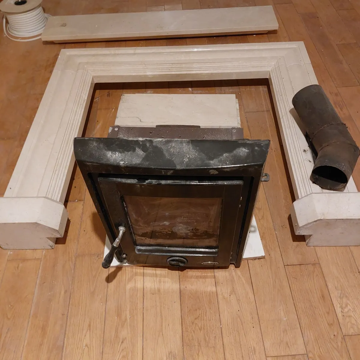 Marble Fireplace and Wood Burnig Stove - Image 4