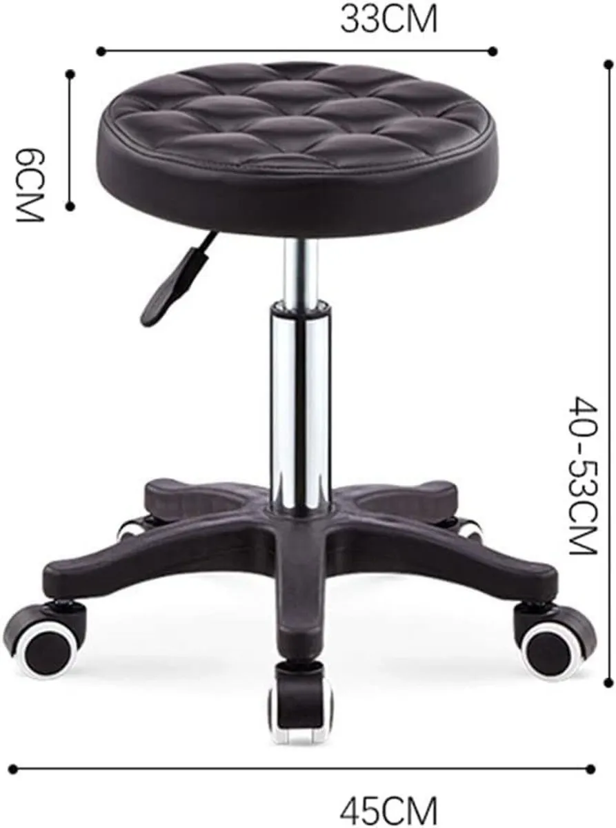 PU Leather Saddle Stool – Swivel Chair with Wheels - Image 2