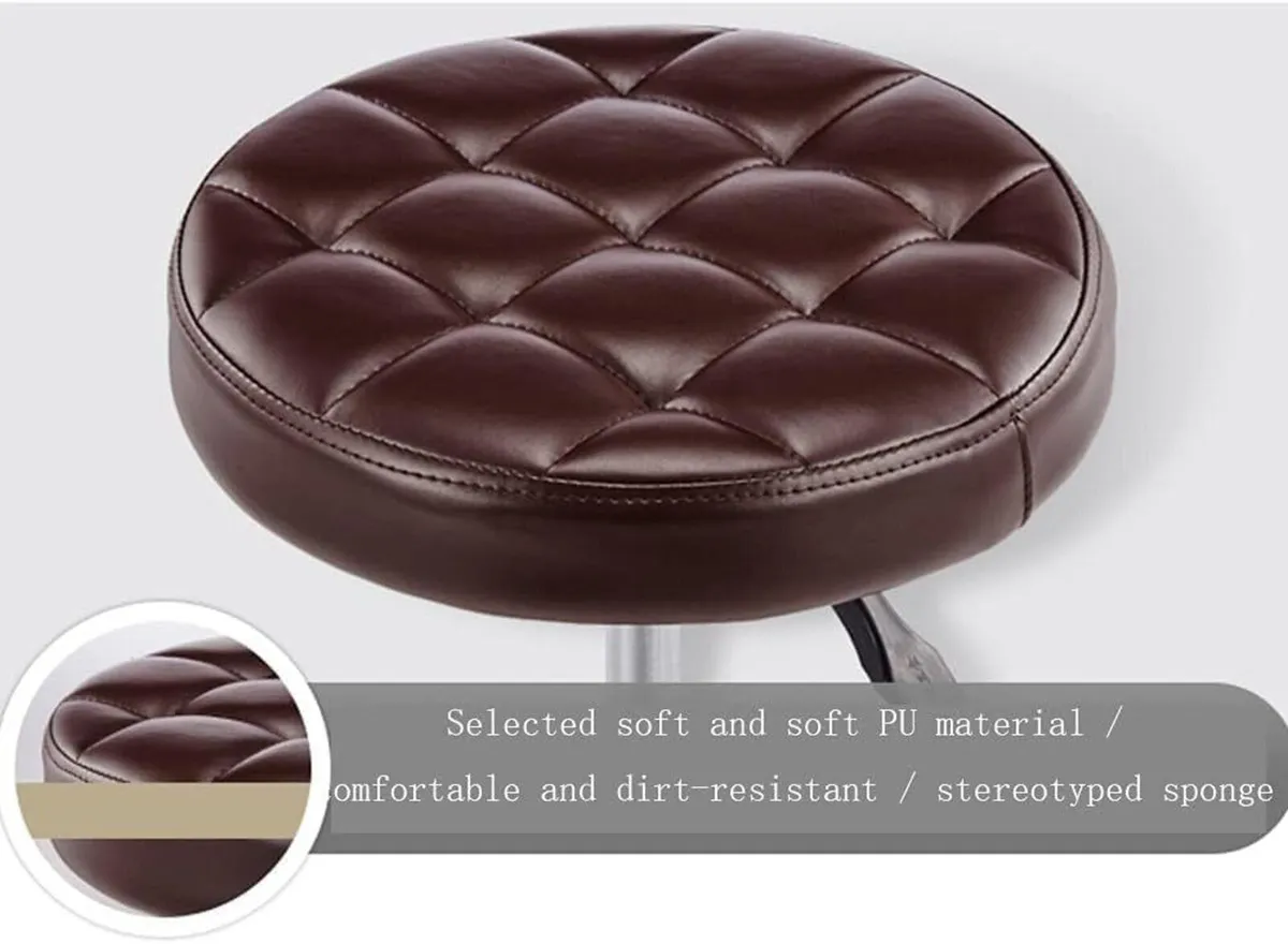 PU Leather Saddle Stool – Swivel Chair with Wheels - Image 4