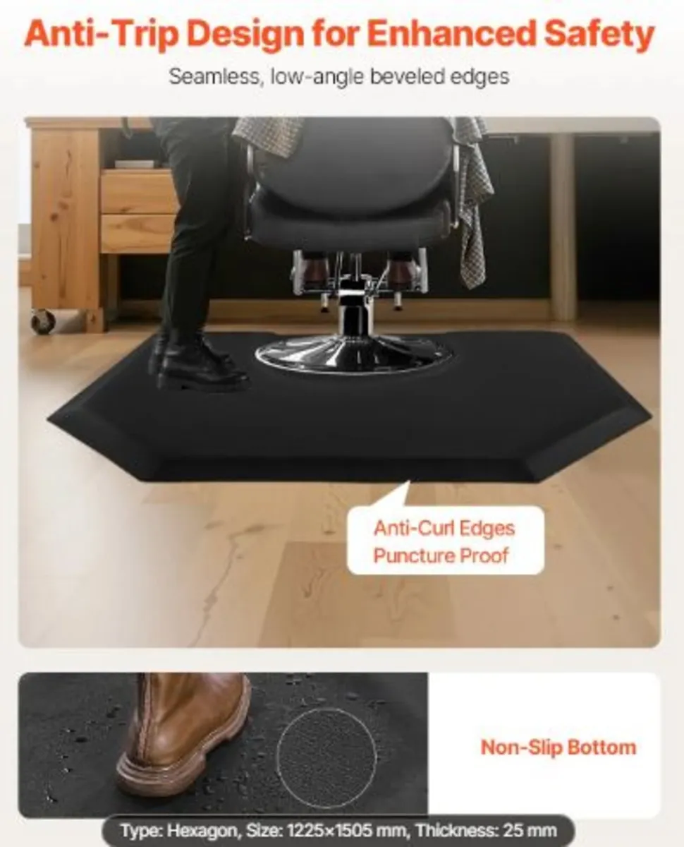 Salon Mat for Hair Stylist,1225 x 1505 mm Hexagon - Image 2