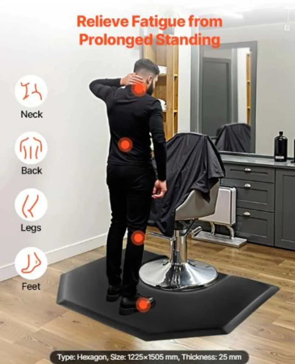 Salon Mat for Hair Stylist,1225 x 1505 mm Hexagon - Image 3