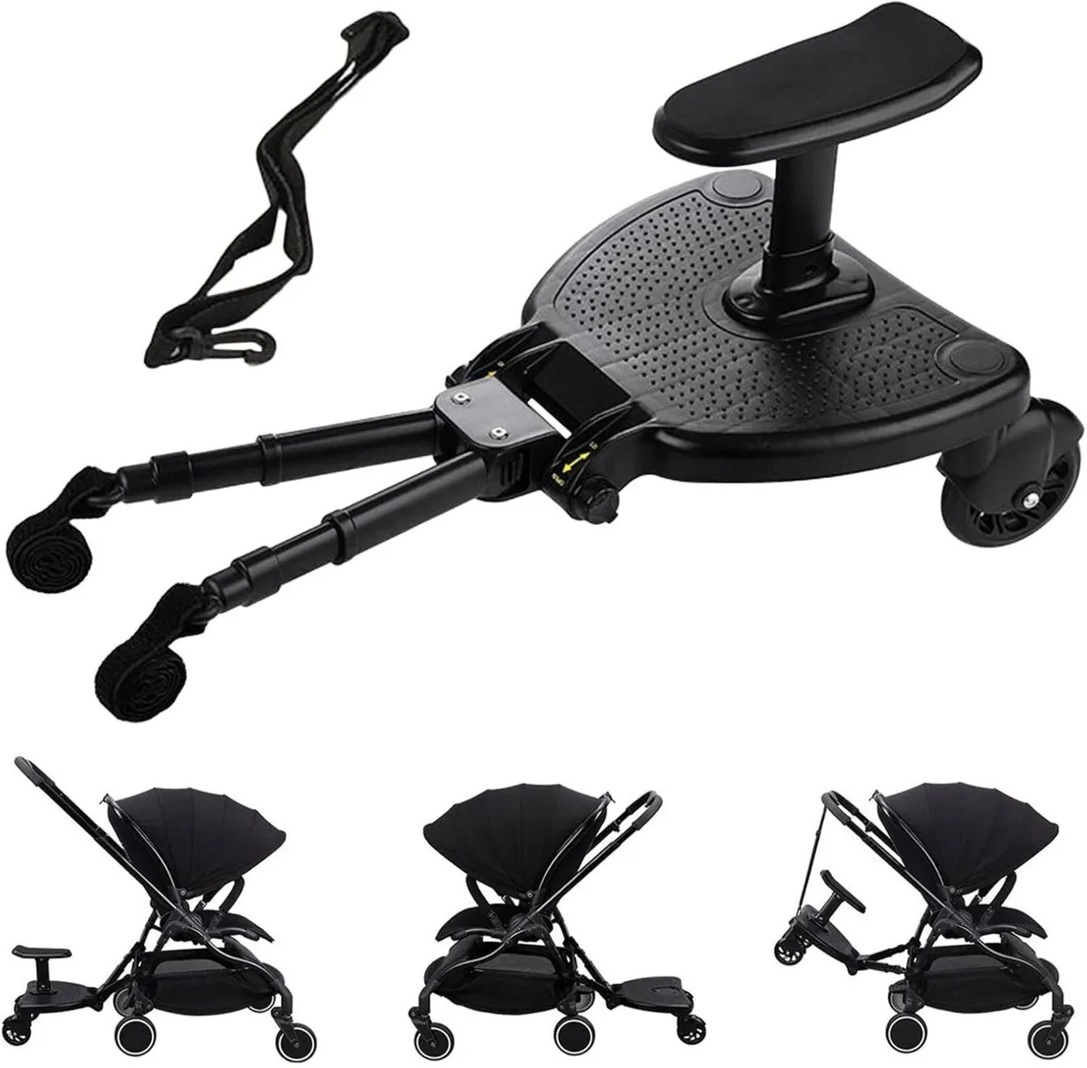 Universal 2-in-1 Stroller Ride Board with Seat - Image 1