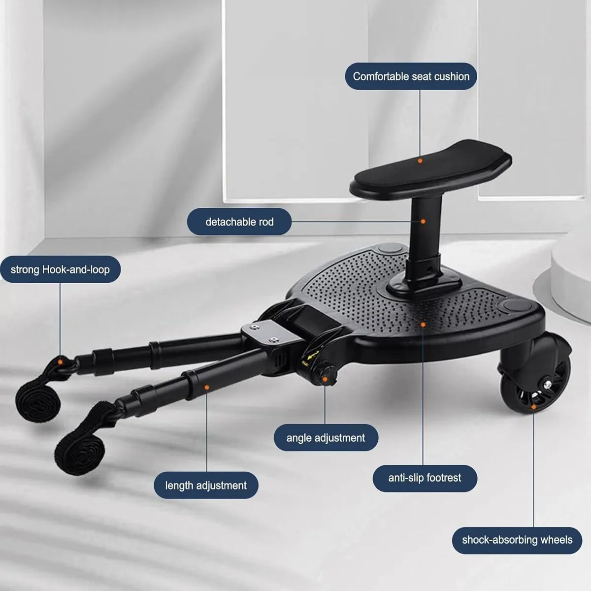 Universal 2-in-1 Stroller Ride Board with Seat - Image 4