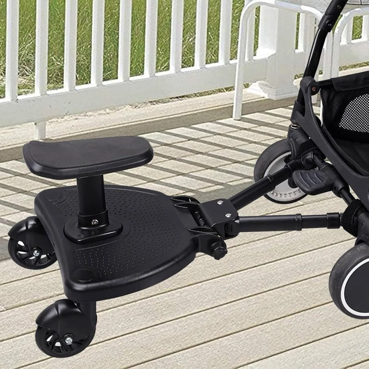 Universal 2-in-1 Stroller Ride Board with Seat - Image 3