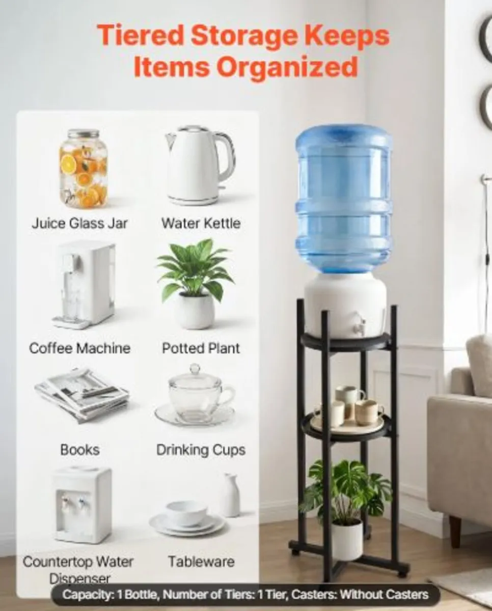 Water Dispenser Stand, 2 Tiers Water Jug Holder - Image 2