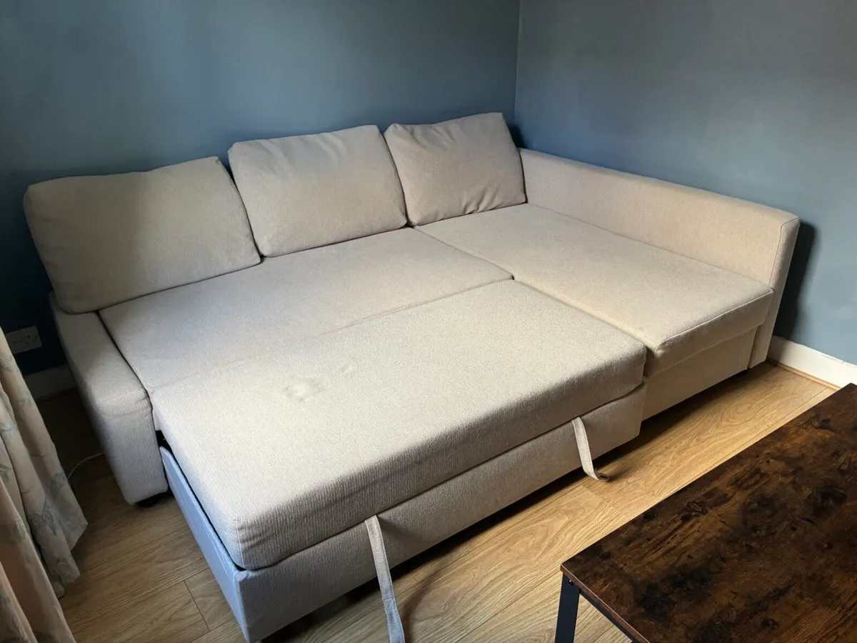 Beige corner sofa /sofa bed - Image 3