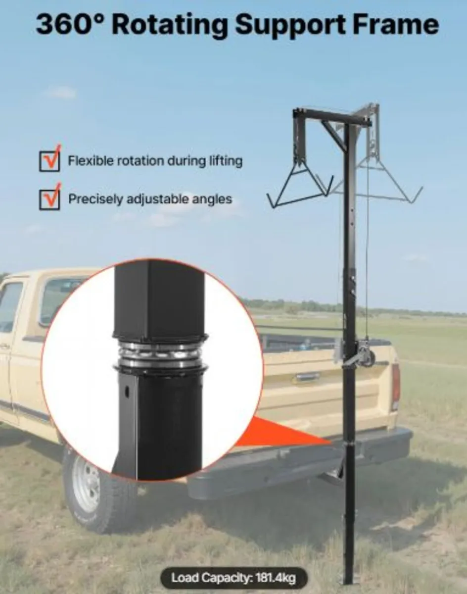 Truck Hitch Game Hoist, 400 lbs Load Capacity, - Image 3