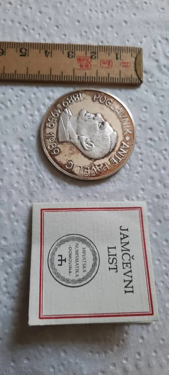 Silver coin Ante Pavelić - Image 4