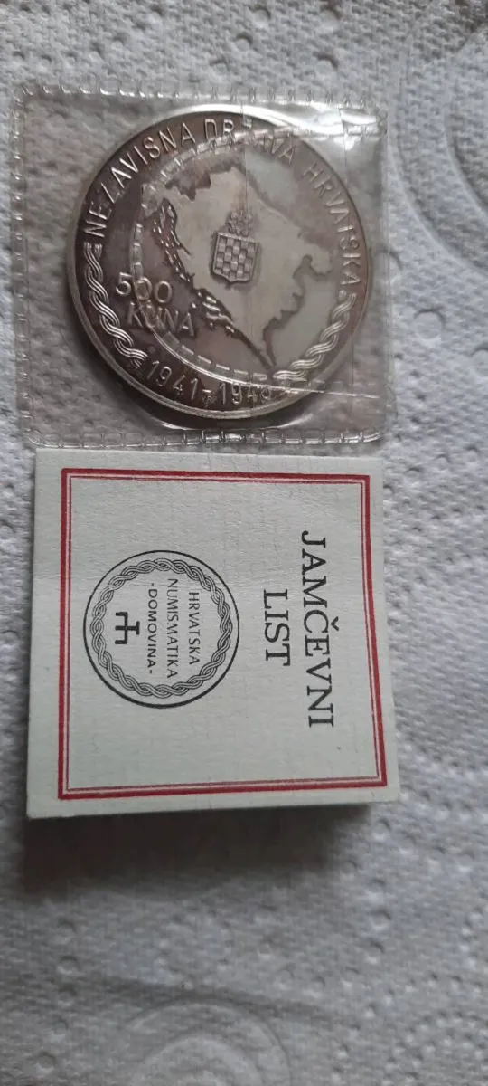Silver coin Ante Pavelić - Image 3