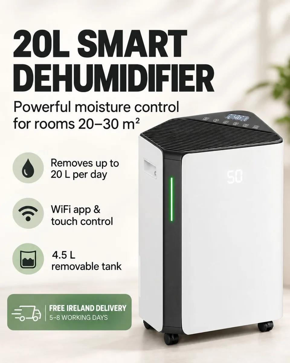 20L Day Smart Dehumidifier with WiFi Control for - Image 1
