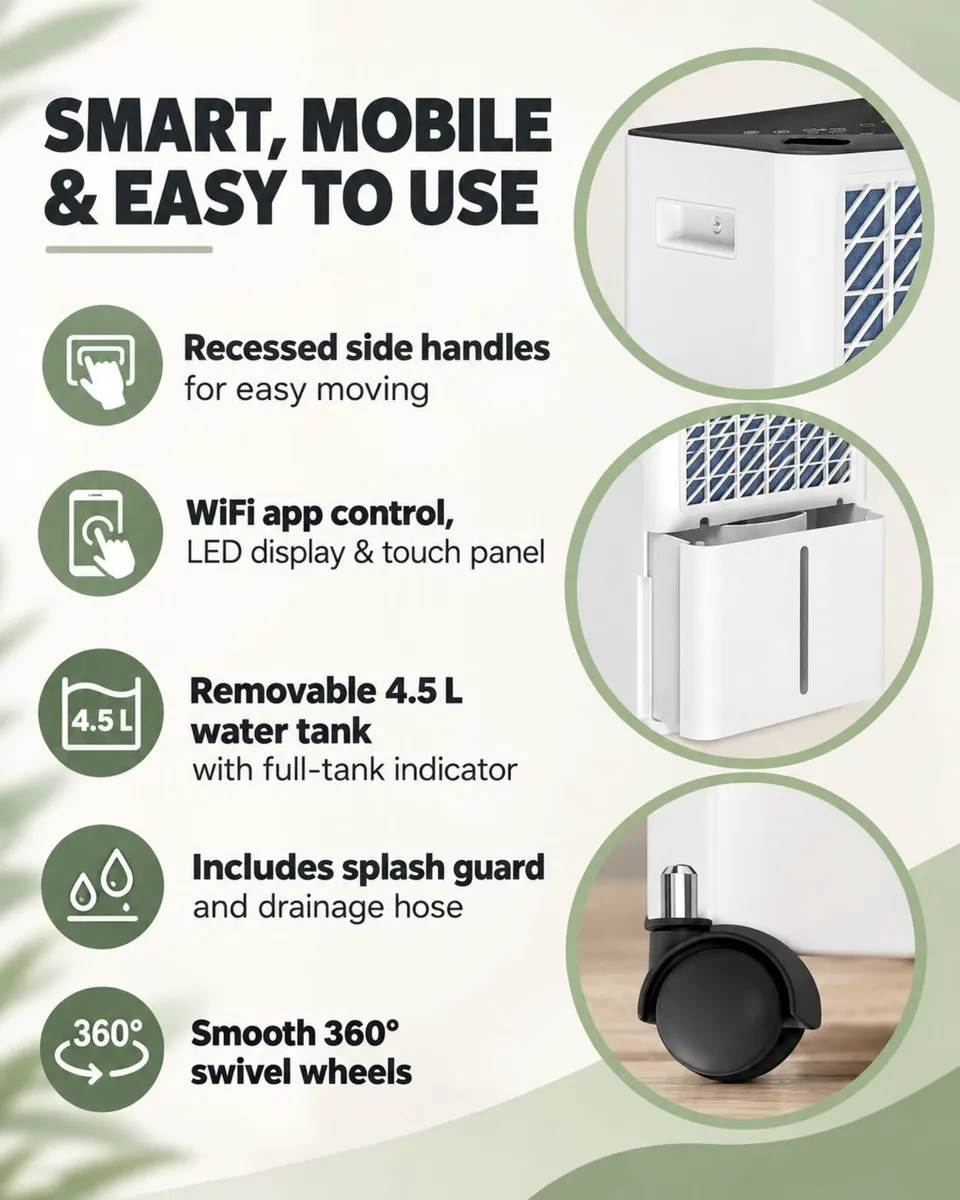 20L Day Smart Dehumidifier with WiFi Control for - Image 3