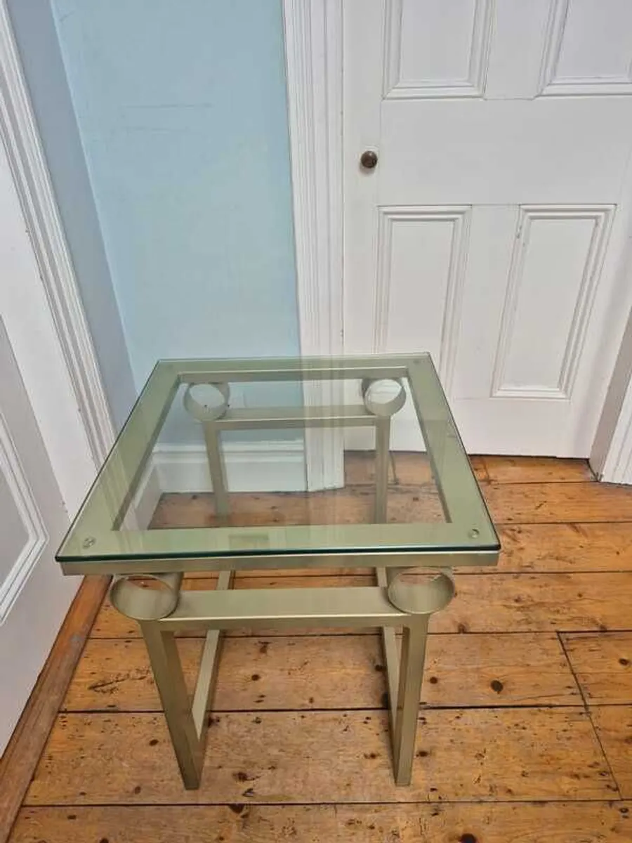 Glass and metal side tables - Image 3