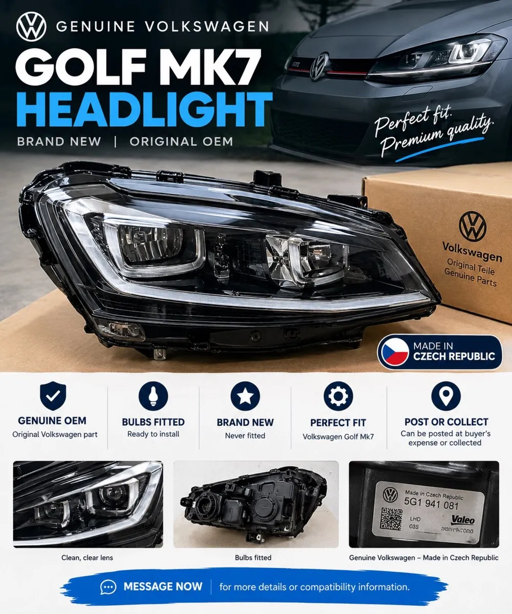 VW Golf Mk7 headlight (passenger side) - Image 1