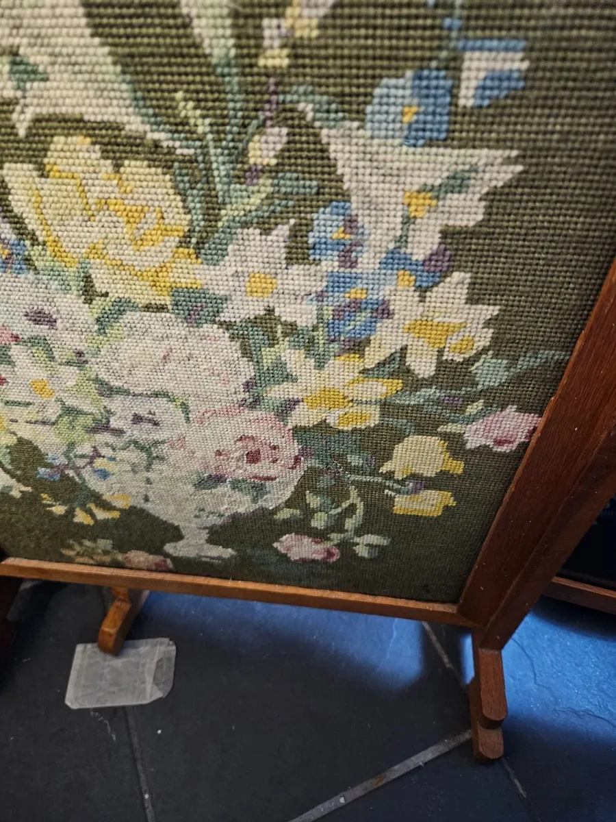 Vintage Retro Embroidered Fire Screen - Image 2