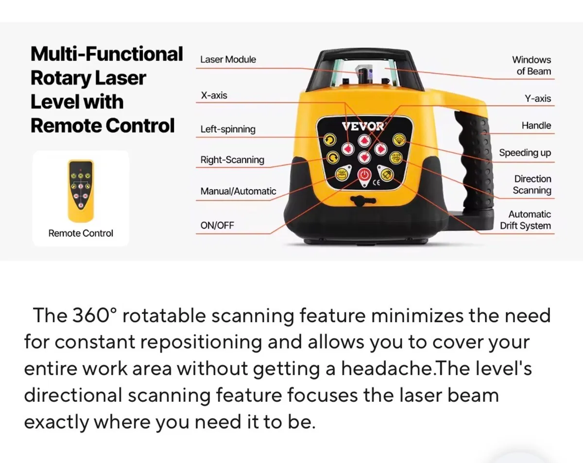 New 360 rotary laser level new - Image 3