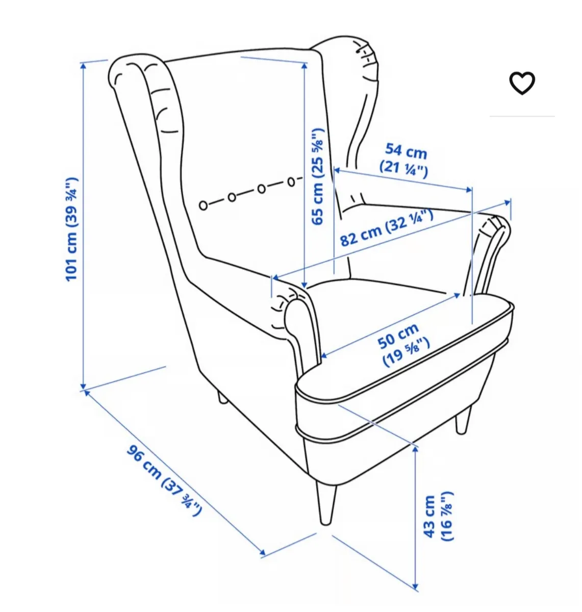 Wing chair & footstool - IKEA STRANDMON - Image 3