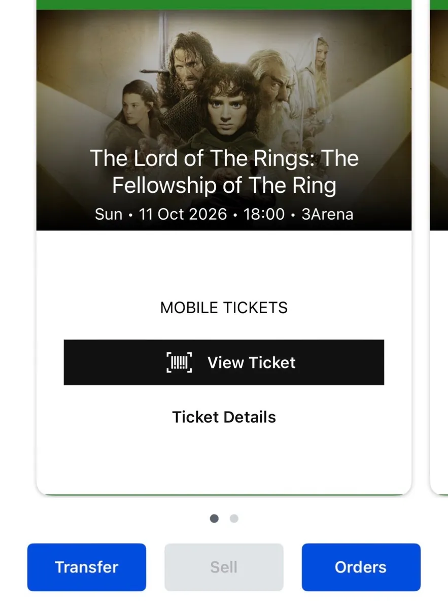 Tickets - Lord Of The Rings