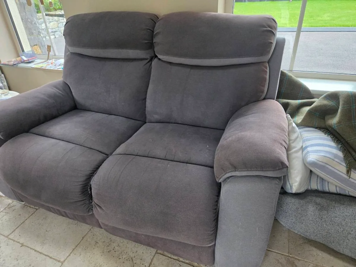 Grey 2 seater recliner - Image 3