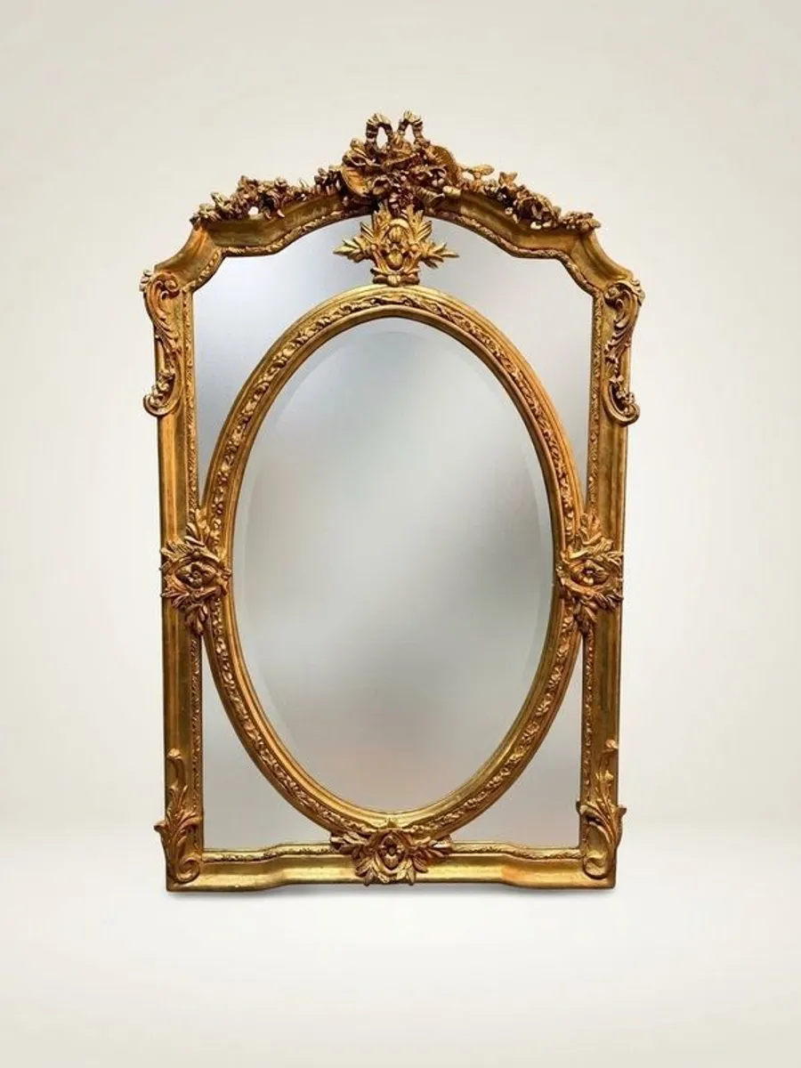 Magnificent French-Style Gilt Section Mirror - Image 1