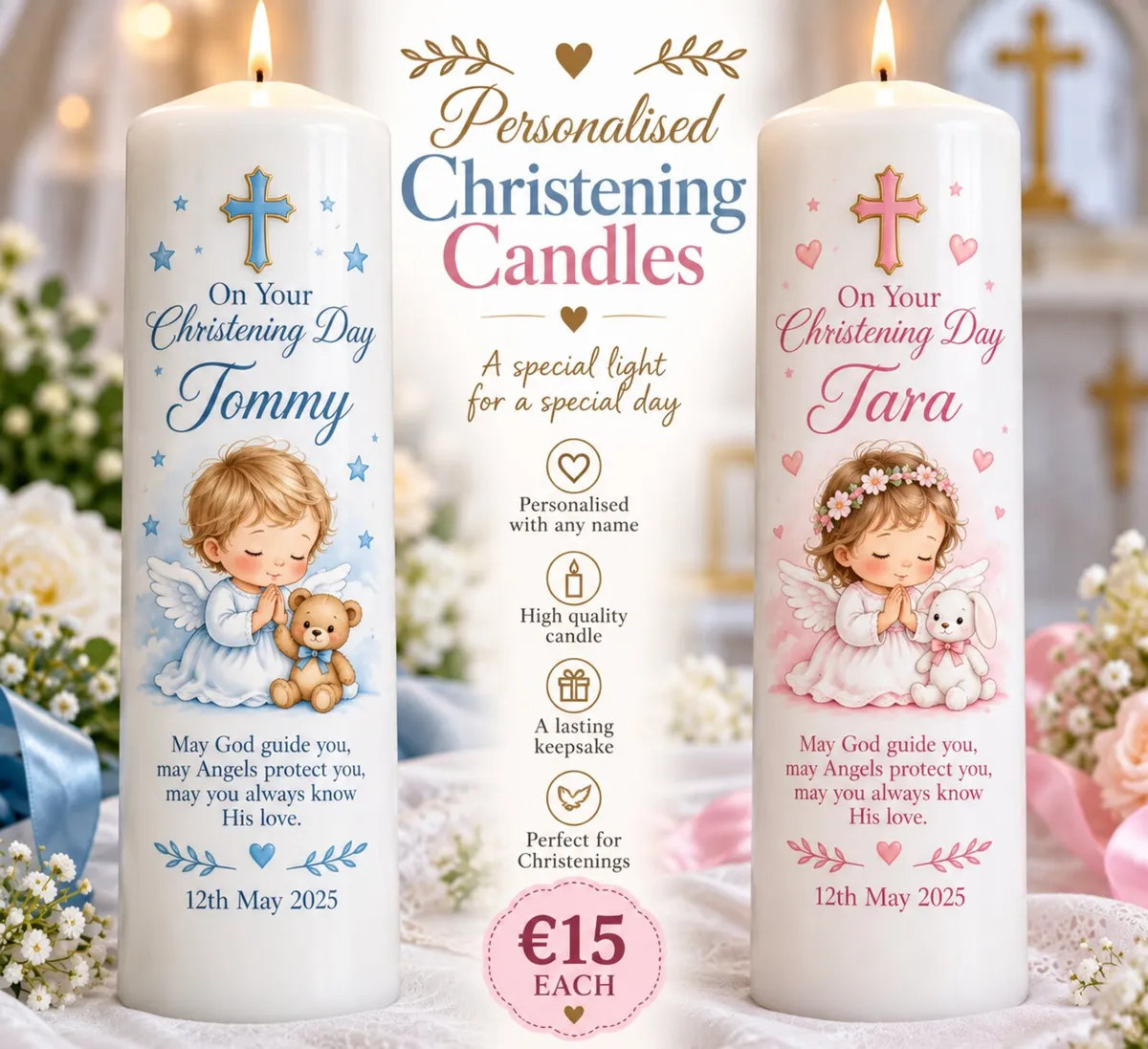 Personalised candles, pjs, prints, hospital sets - Image 1