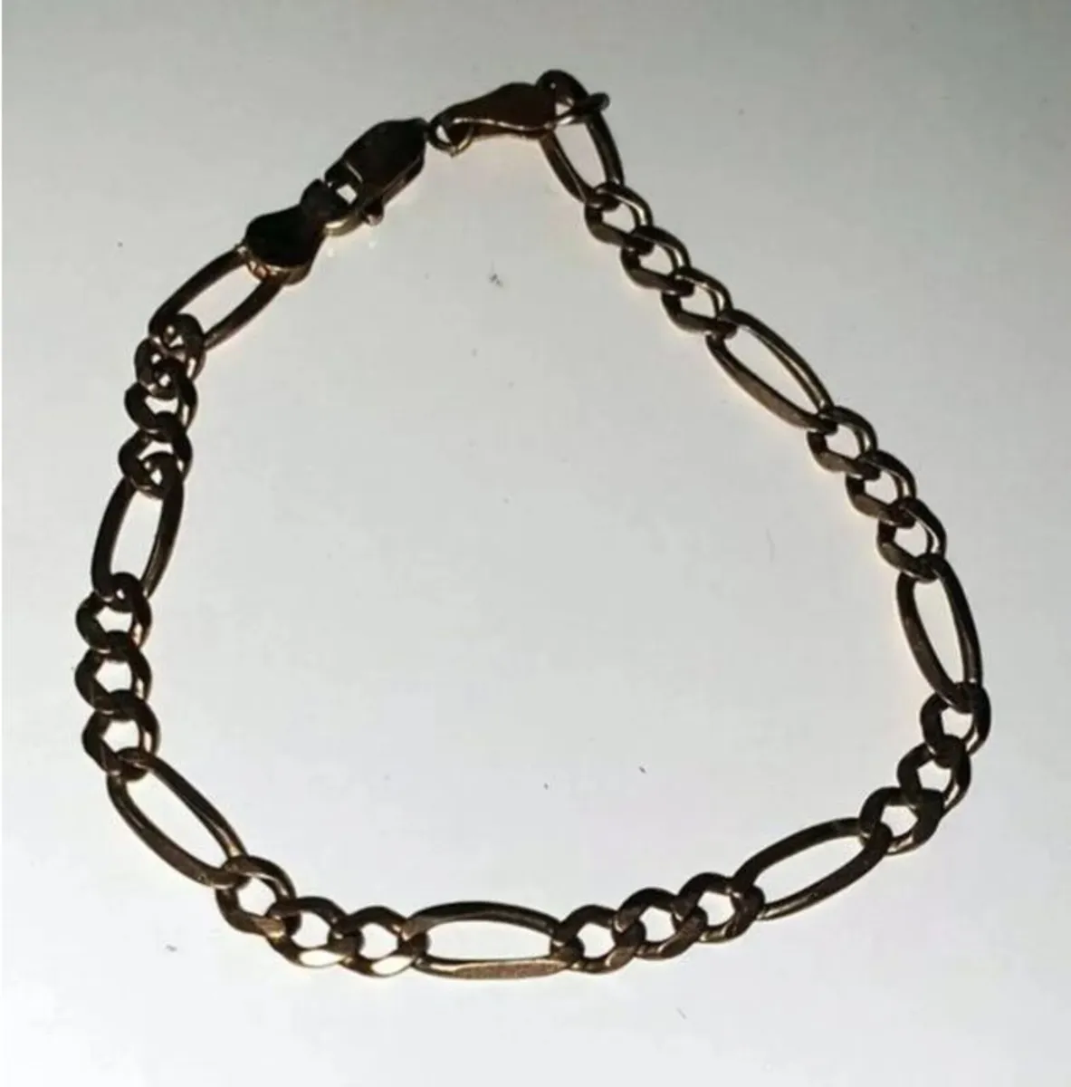 Vintage 9ct Gold Figaro Bracelet - Image 4