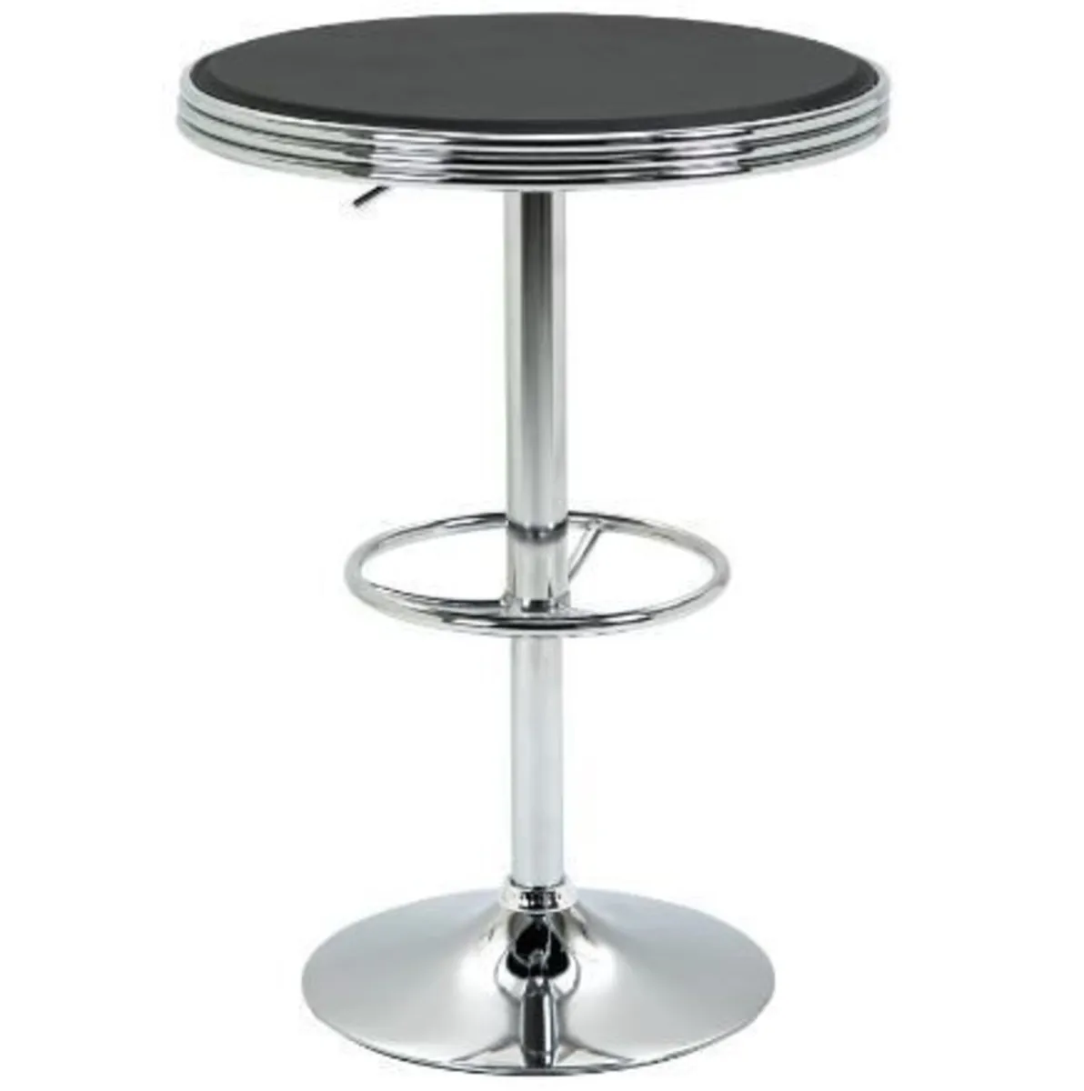 Aluminium Bar Table with Footrest Black - Image 2