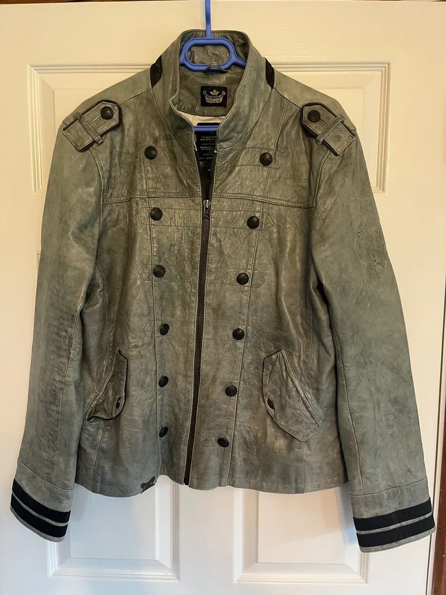 River Island “L’art” Military Leather Jacket - Image 1