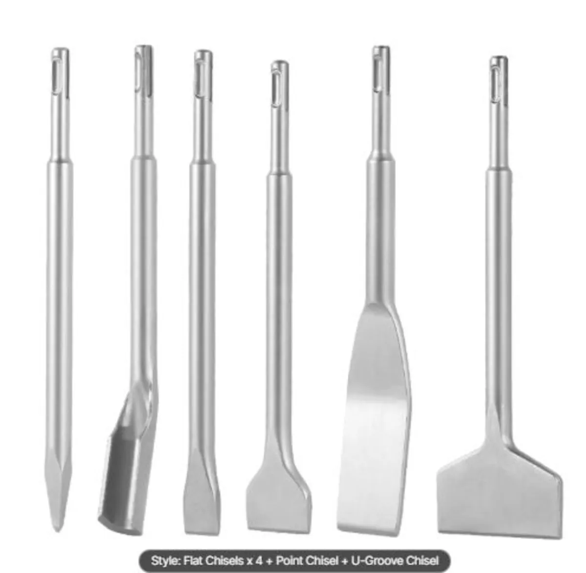 SDS Plus Chisel Set, 6pcs SDS Plus Rotary Hammer - Image 1